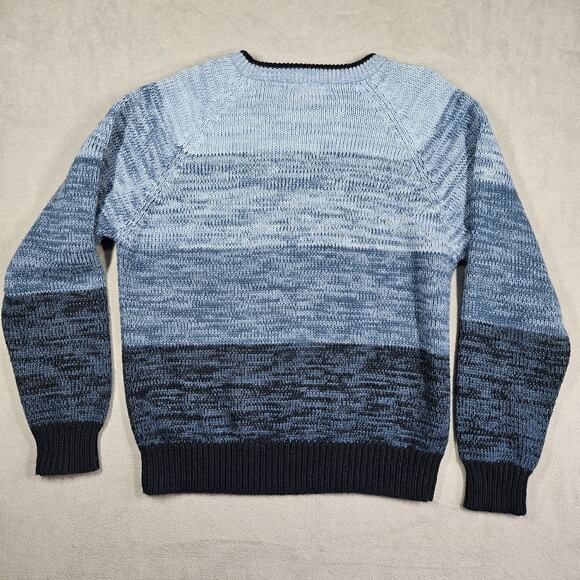 Vintage Campus Sweater Mens Large Ombre Grandpacore Preppy Beachy 90s Acrylic - Picture 4 of 7